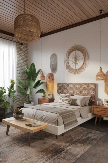 24 Stylish Modern Boho Bedroom Decor Ideas 29 A modern boho bedroom