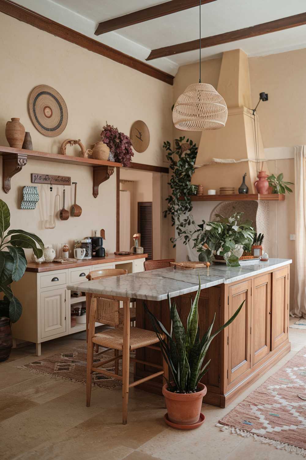 A modern boho kitchen