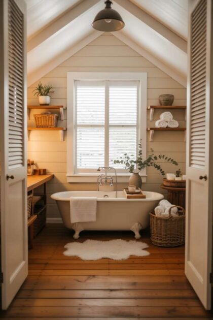 A modern cottage bathroom