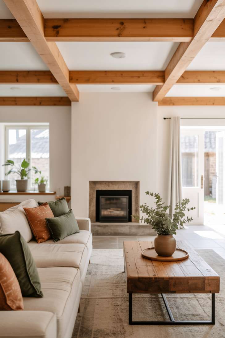 Modern cottage space with cream sofa and abundant natural light