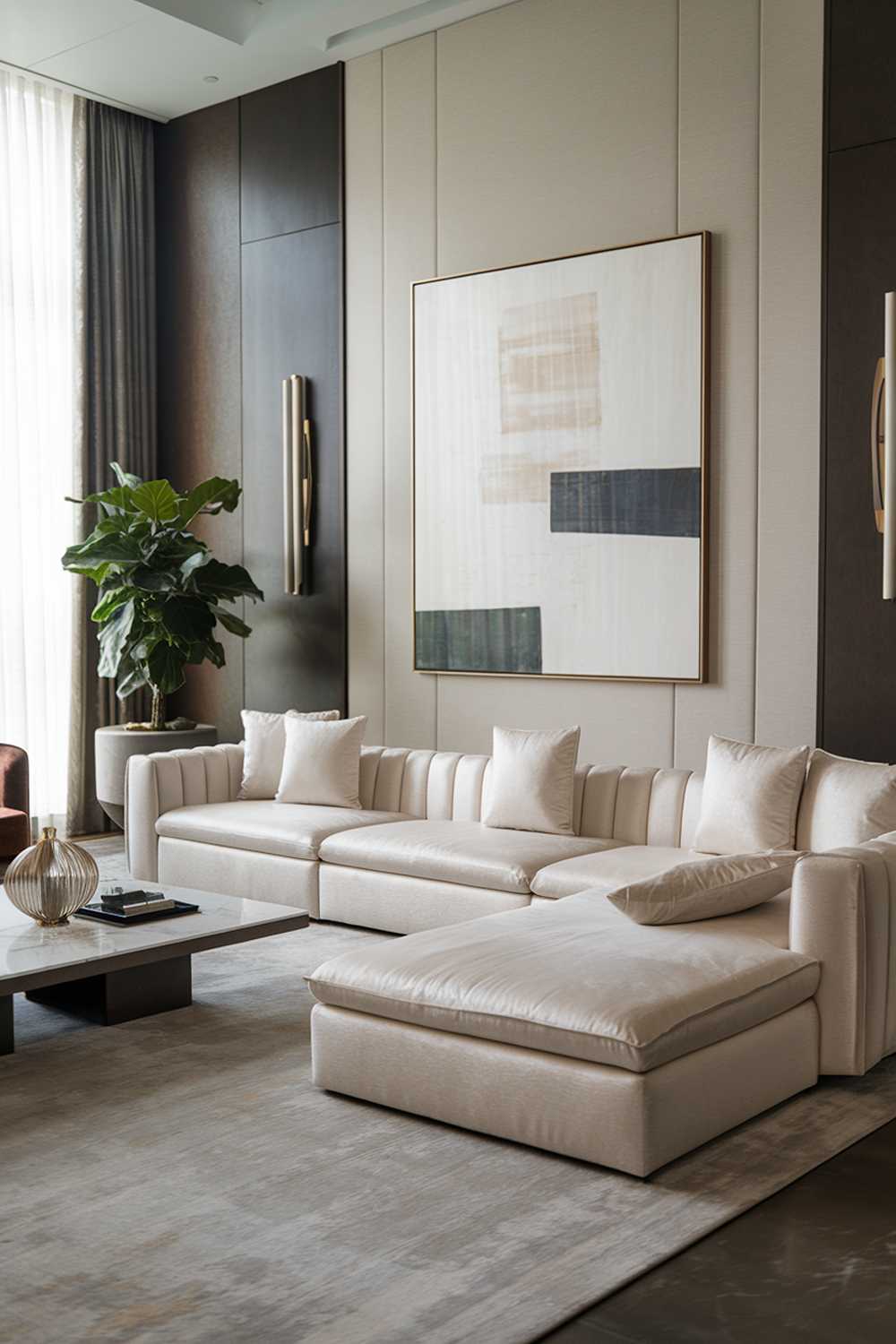 A modern luxury living room decor