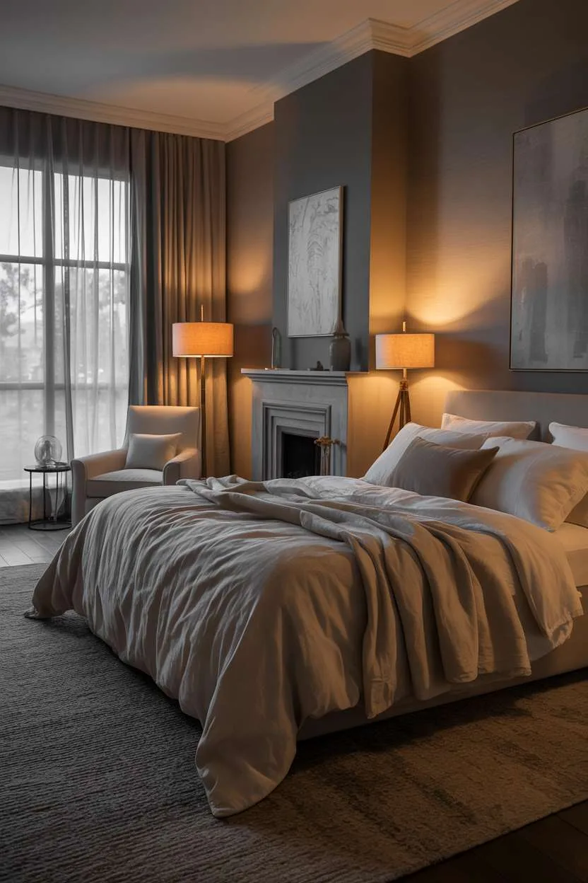 A moody bedroom