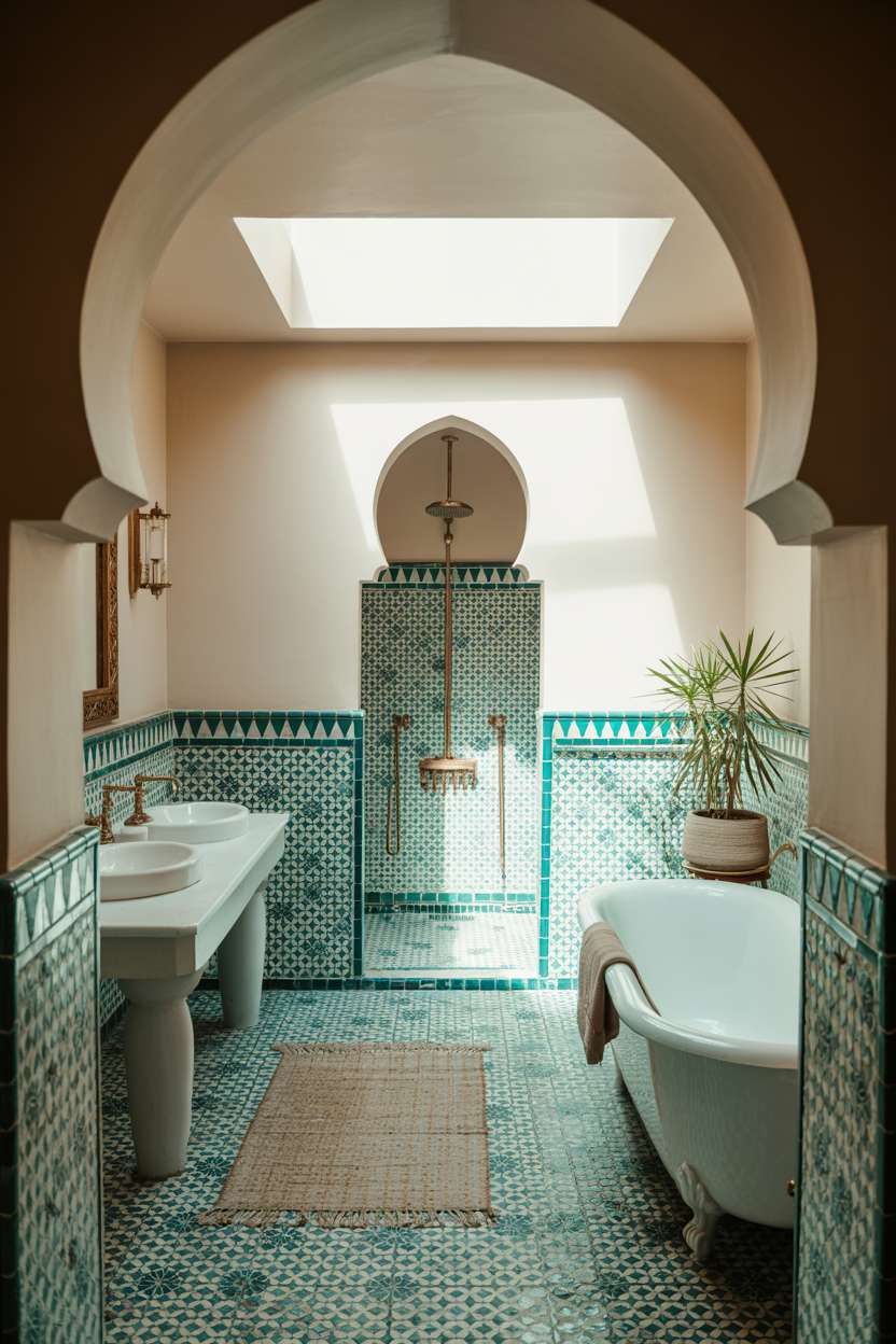 A Moroccan bathroom design