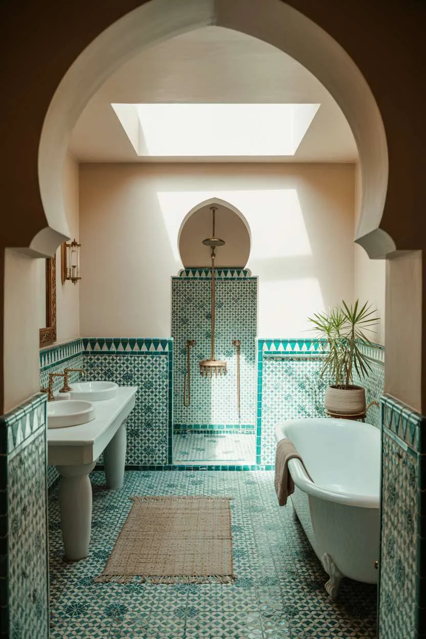 A Moroccan bathroom design