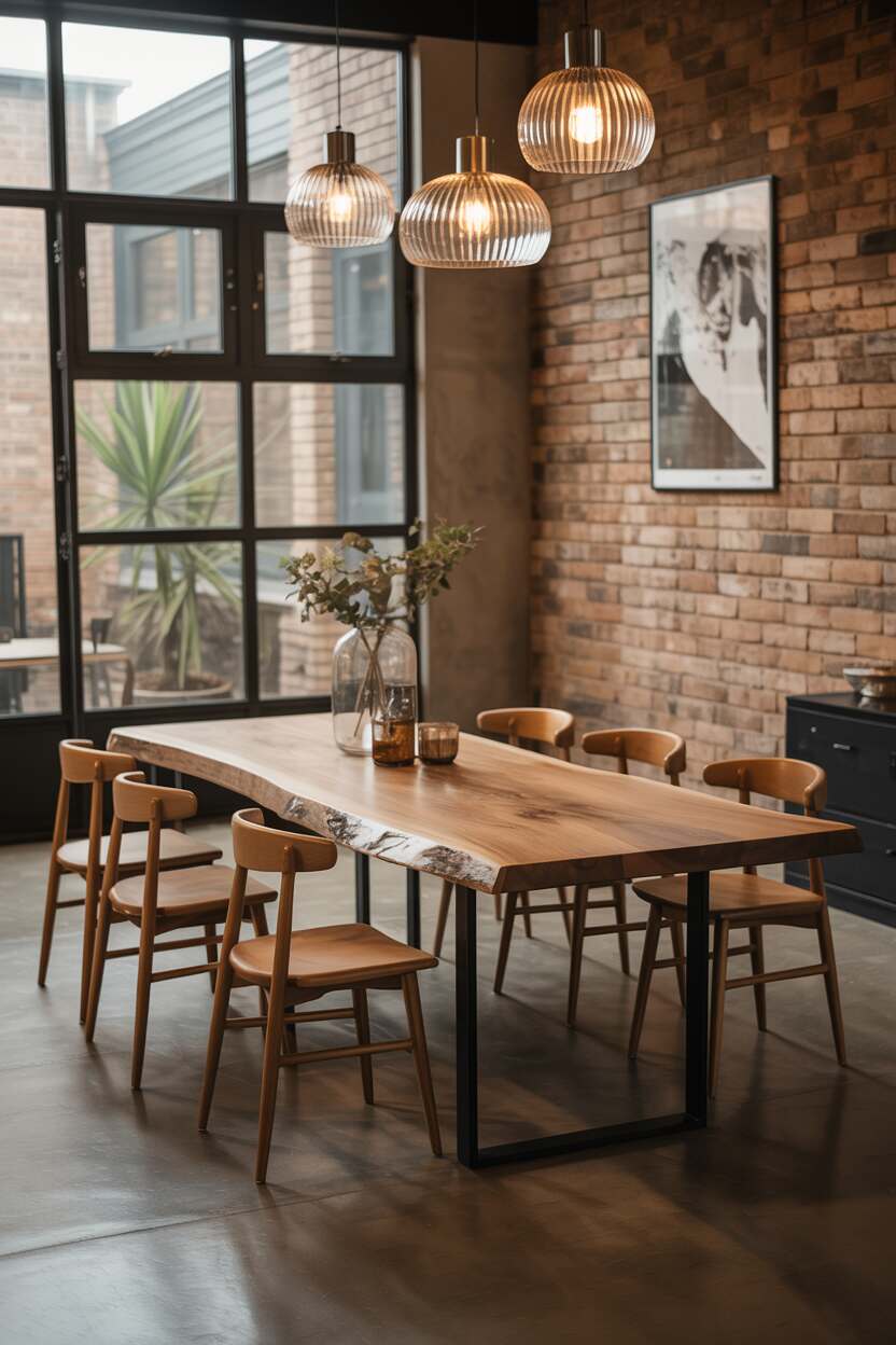 What is Modern Style Interior Design? Discover Its Benefits 4 Modern dining space showcasing the blend of warm wood and cool metal elements.