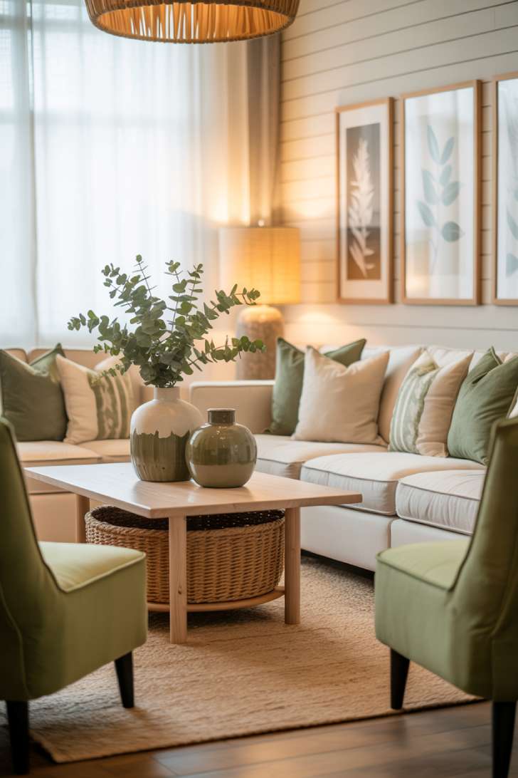 Simple Spaces 10 A neutral and green living room