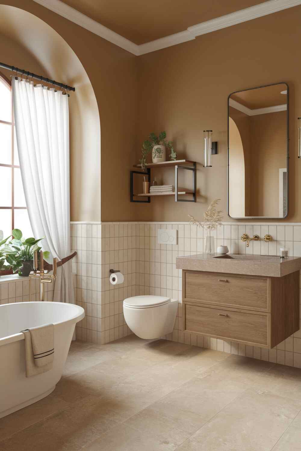 A neutral bathroom design