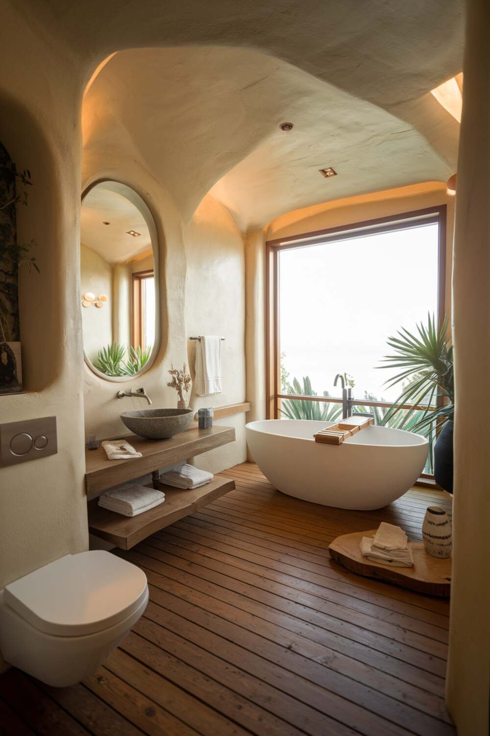 An organic modern bathroom