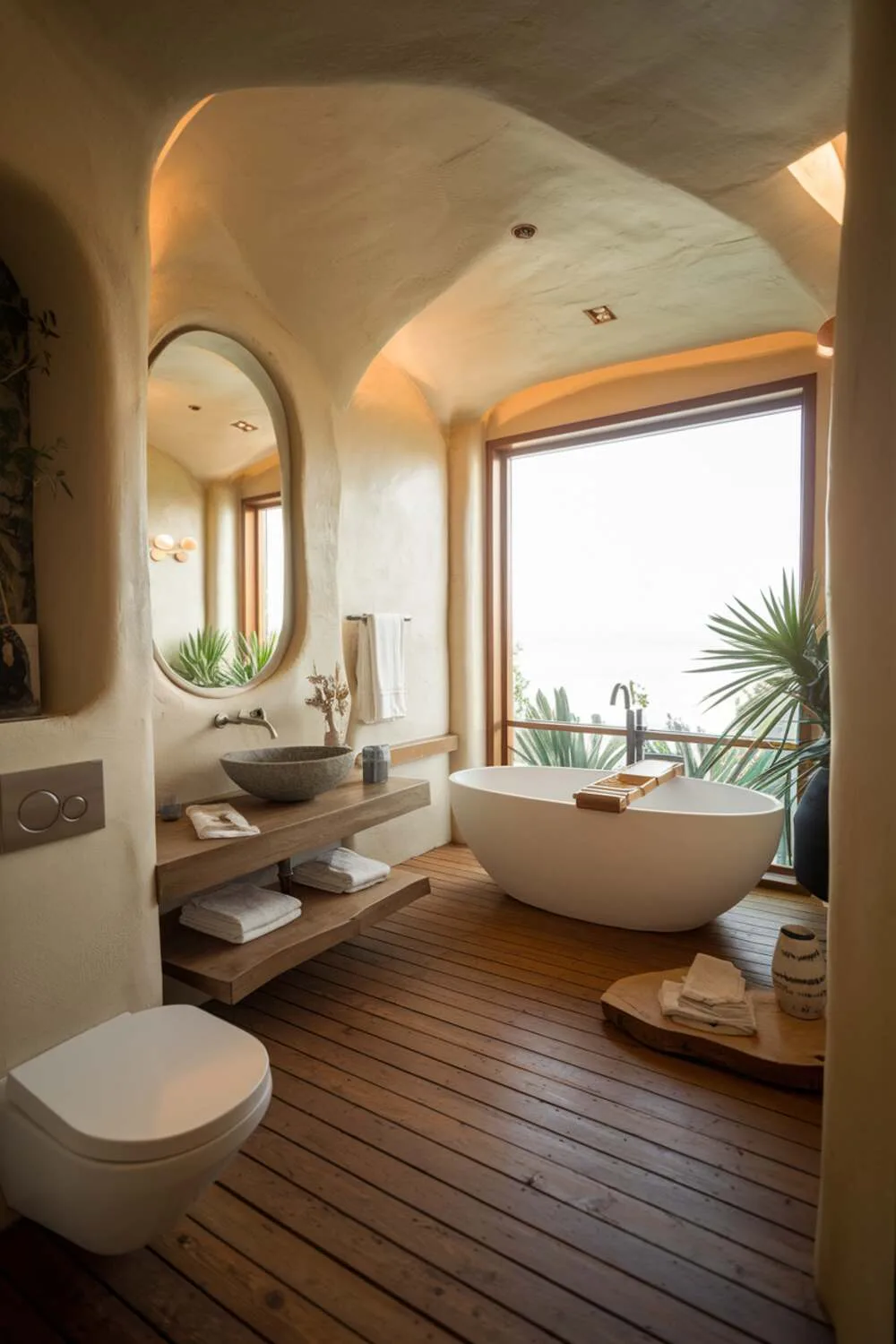 An organic modern bathroom