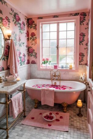 A pink bathroom design