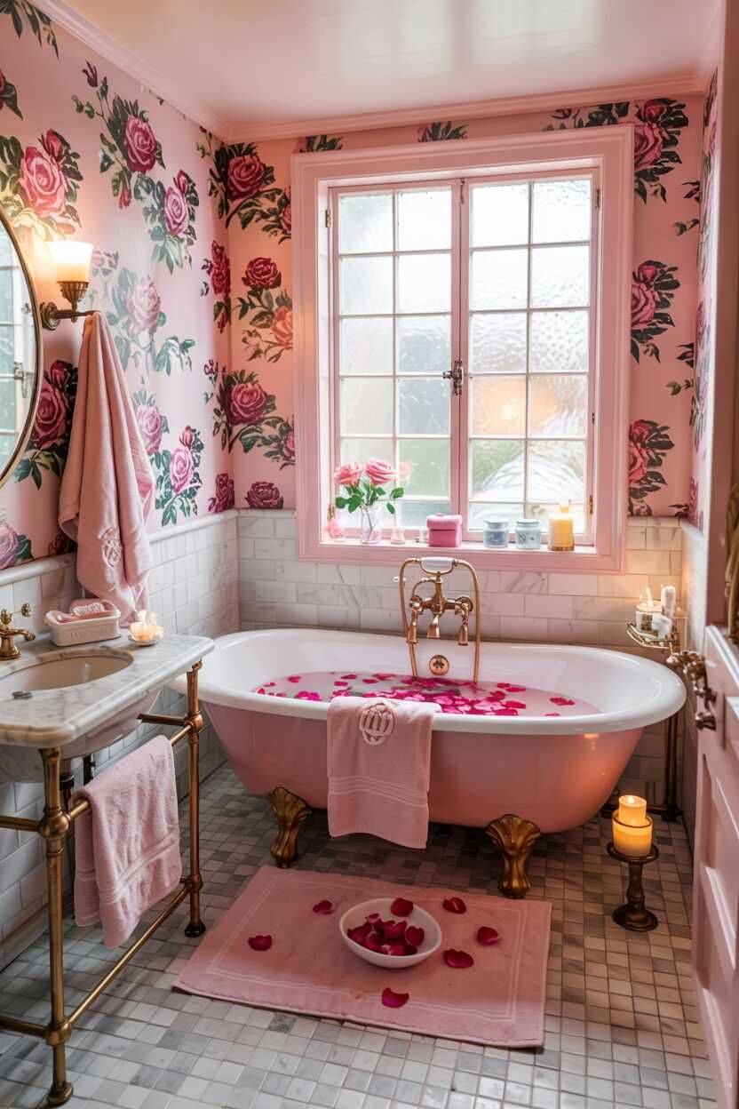 A pink bathroom design