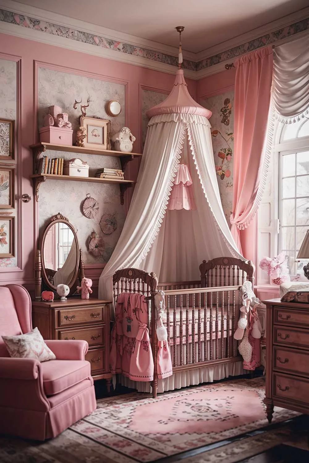 A pink boho nursery room