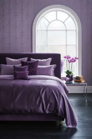 A purple bedroom decor