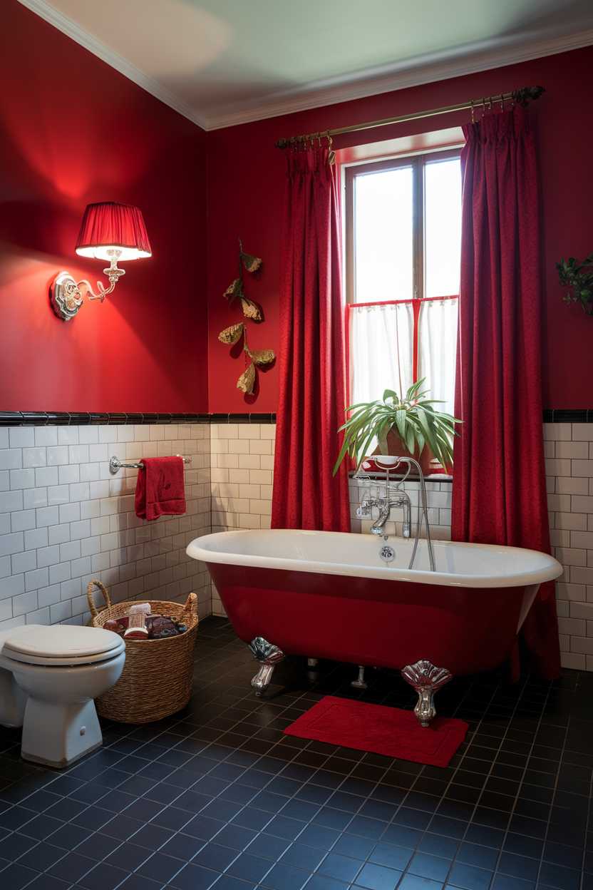 A red bathroom