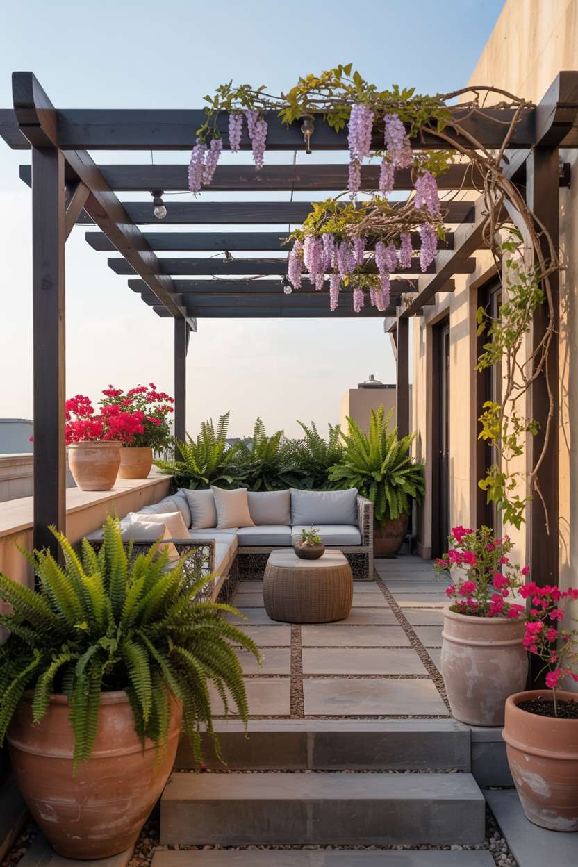A rooftop terrace design