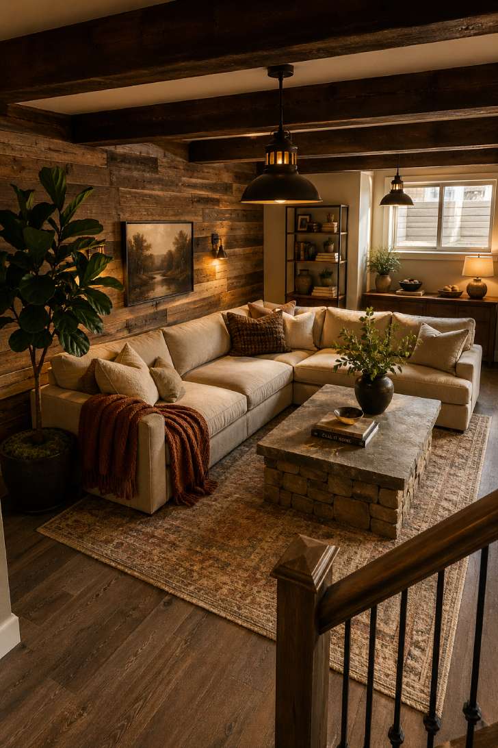 A rustic basement