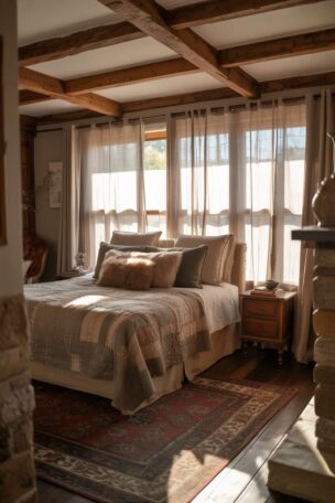 A rustic bedroom design