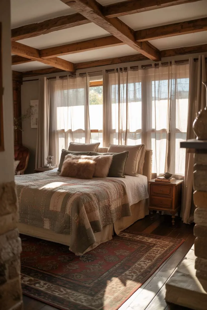 A rustic bedroom design