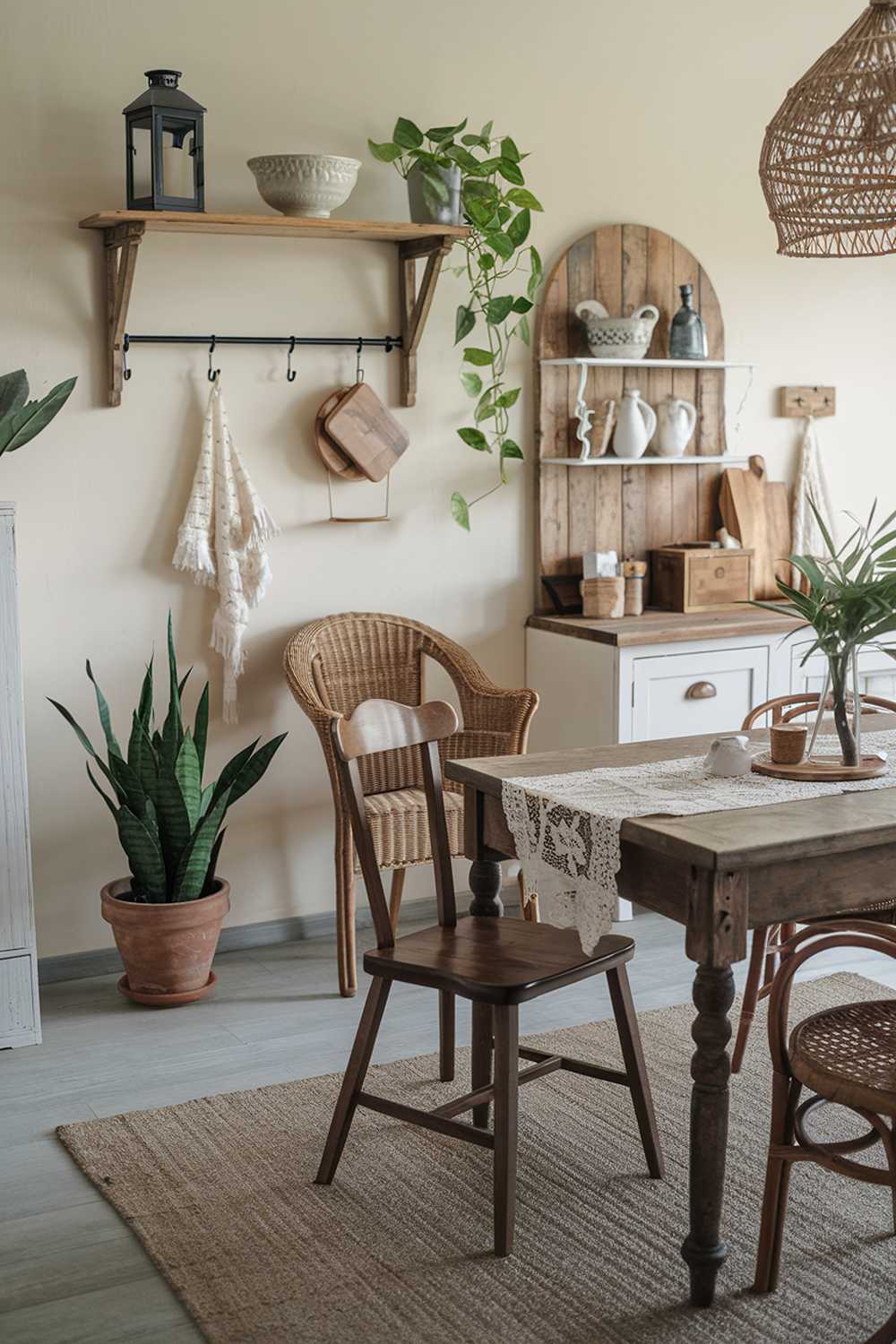 A rustic boho kitchen