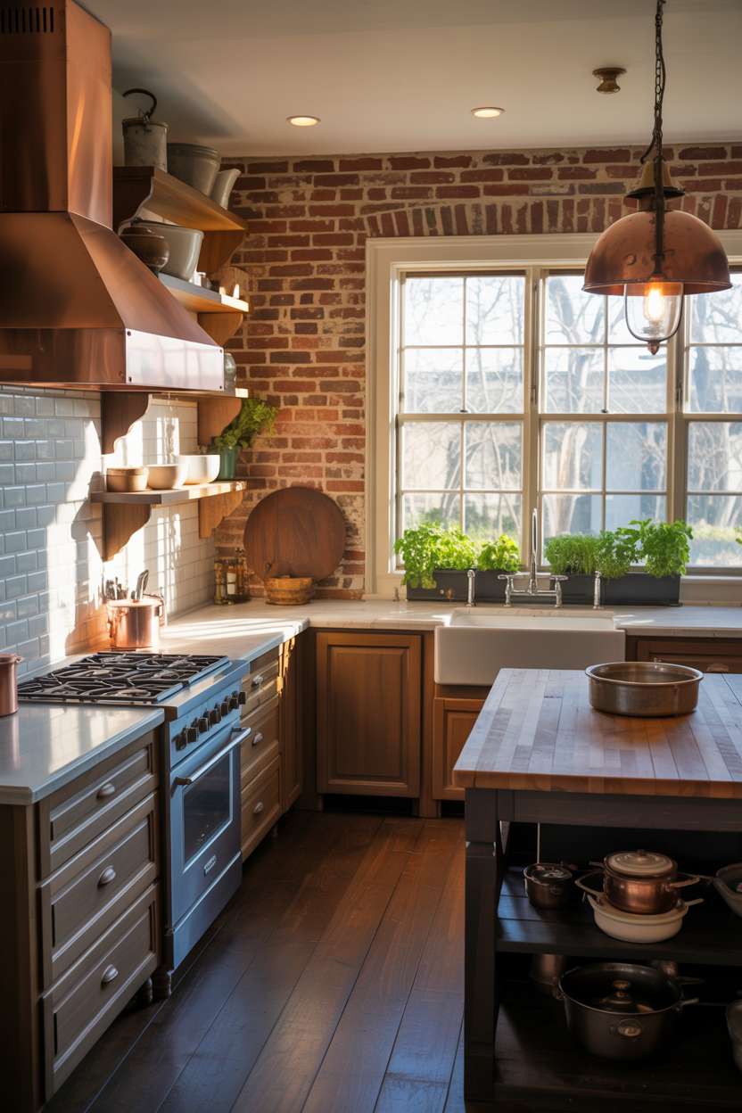 31 Timeless Rustic Kitchen Design Ideas for Cozy Charm 26 Elegant rustic kitchen with dark wood cabinetry, white marble countertops, and professional gas range