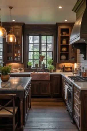 A rustic kitchen design