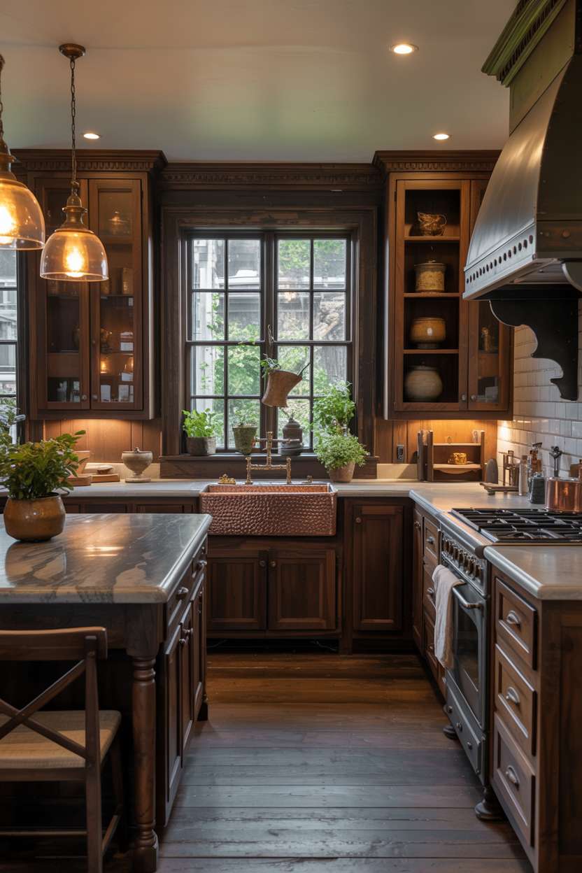 A rustic kitchen design