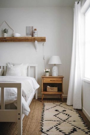 A Scandinavian farmhouse bedroom