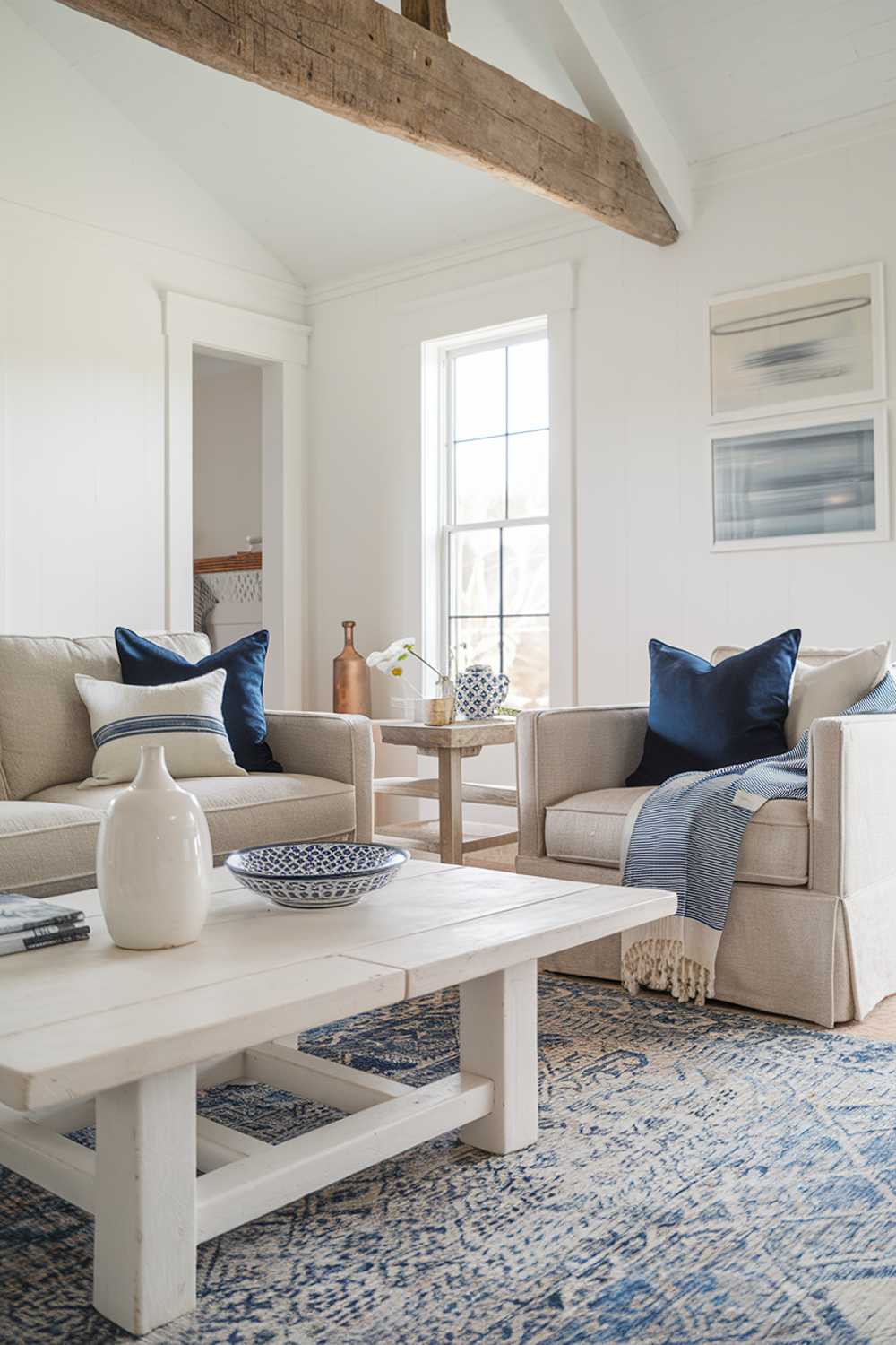 A Scandinavian farmhouse living room design