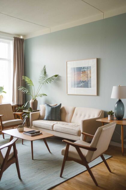 23 Scandinavian Mid-Century Living Room Decor Ideas