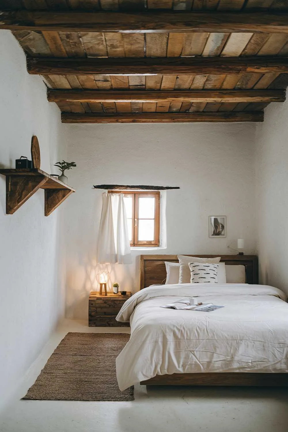 A Scandinavian rustic bedroom