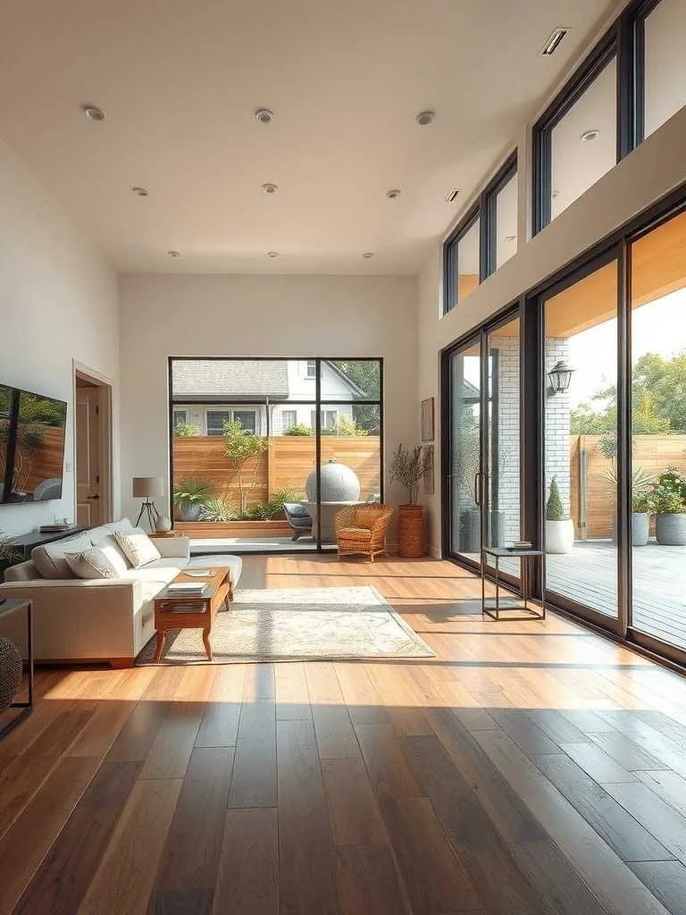 22 Modern Luxury Living Room Decor Ideas for Elegant Spaces 20 A modern luxury living room with large glass doors leading to an outdoor space
