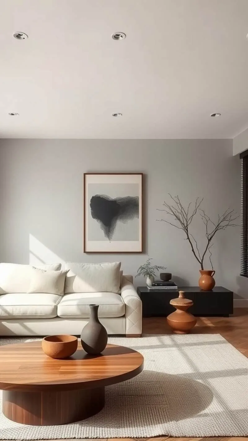 19 Wabi-Sabi Living Room Ideas for a Cozy & Timeless Space 12 Cozy wabi-sabi living room with simple accessories