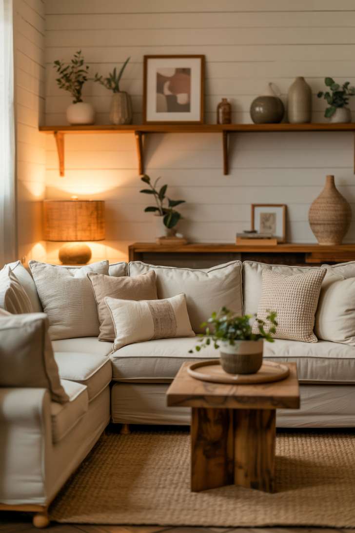 A small neutral living room design