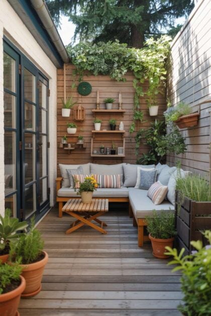 A small patio design and decor