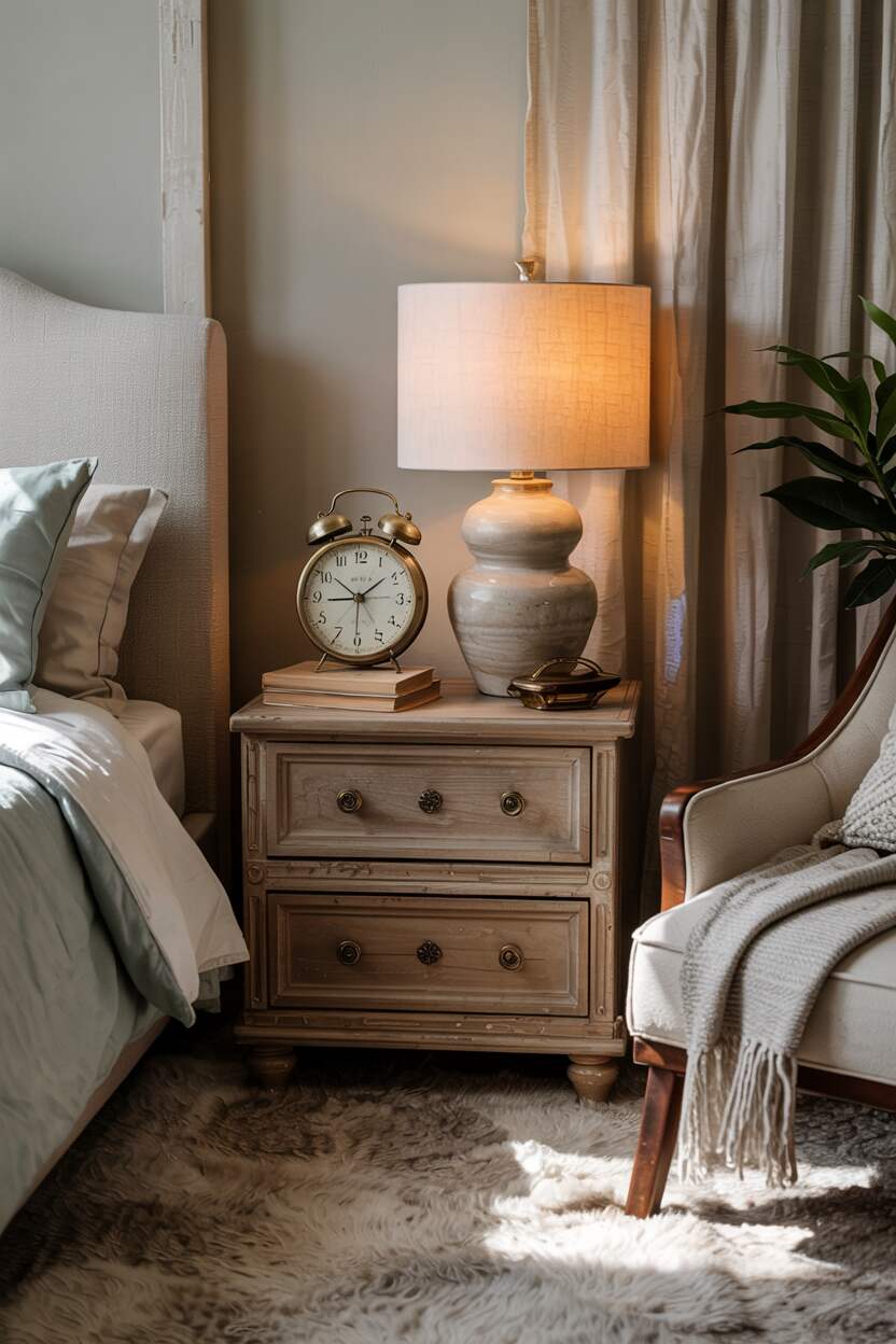 Digital Minimalism: Reclaim Your Time and Mental Space 2 A cozy bedroom featuring a bed, a lamp on a nightstand, and soft lighting creating a warm atmosphere.