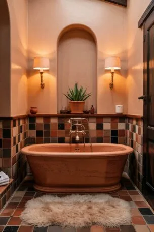 A terracota bathroom design
