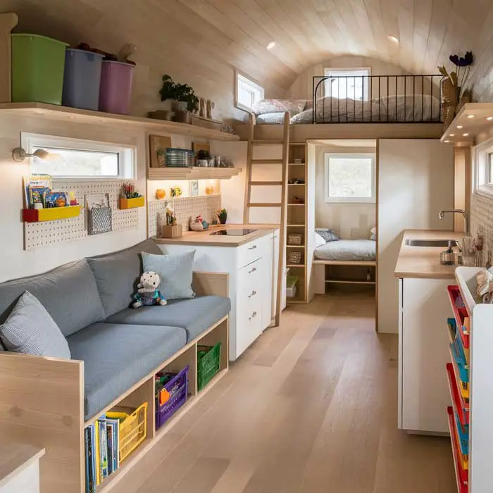 Tiny house with children