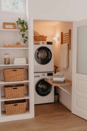 A very small laundry room