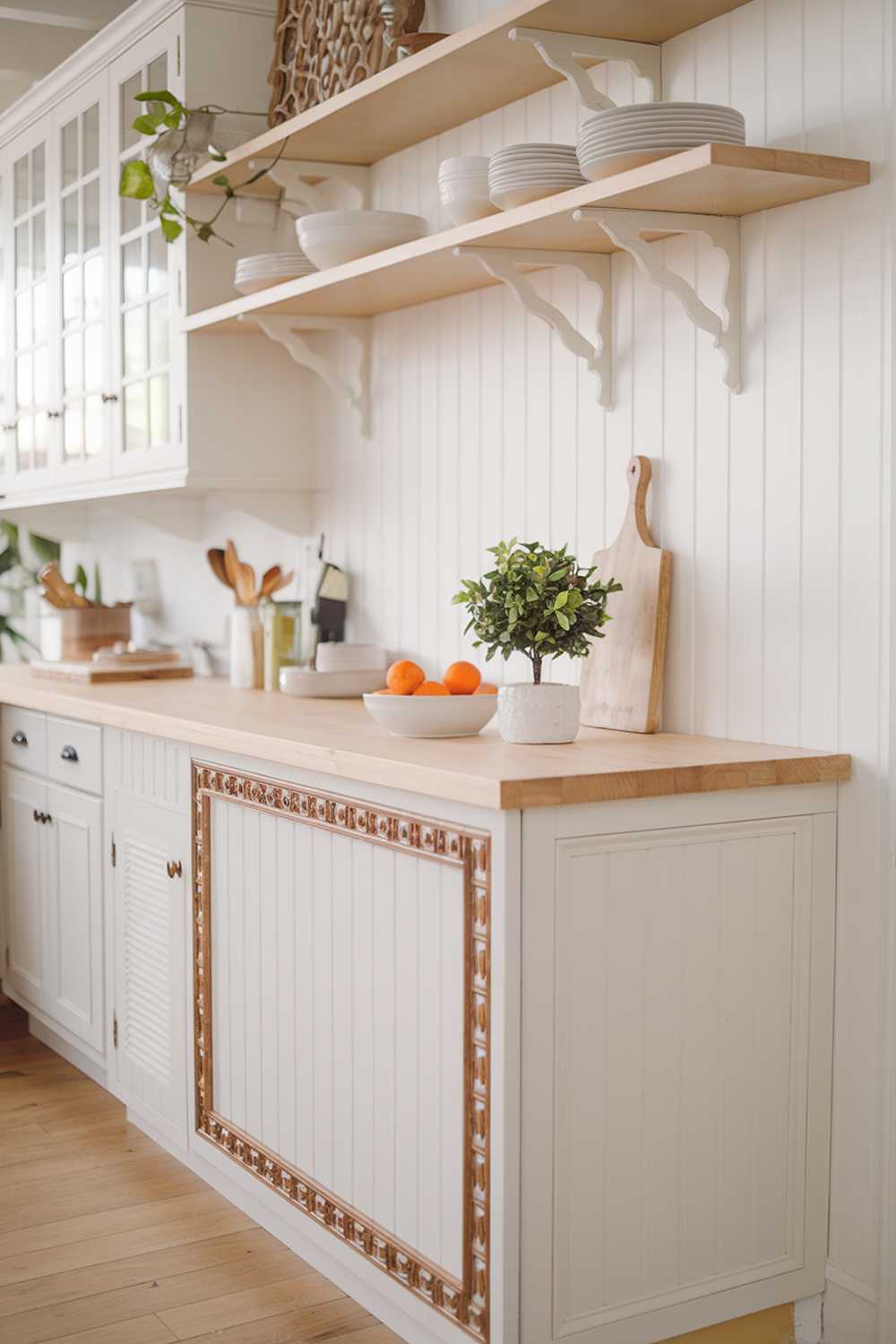 A white and wood kitchen