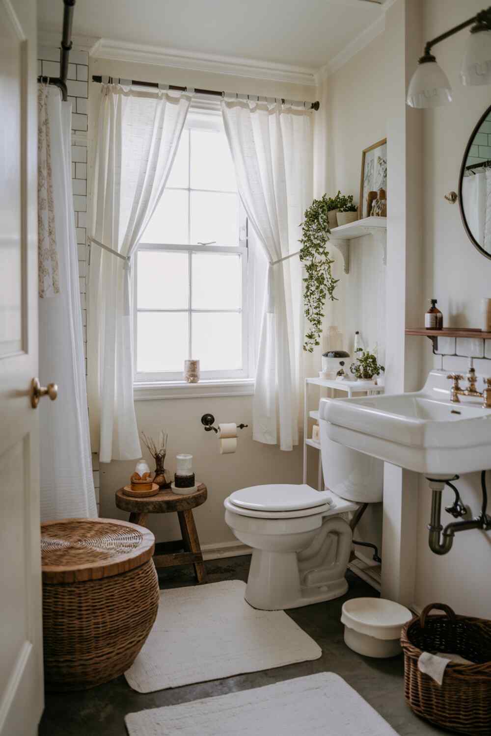 A white bathroom design