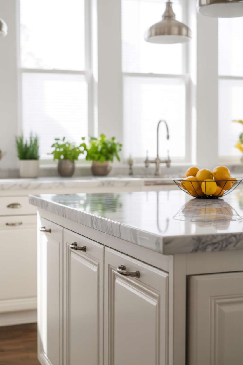 A white kitchen design