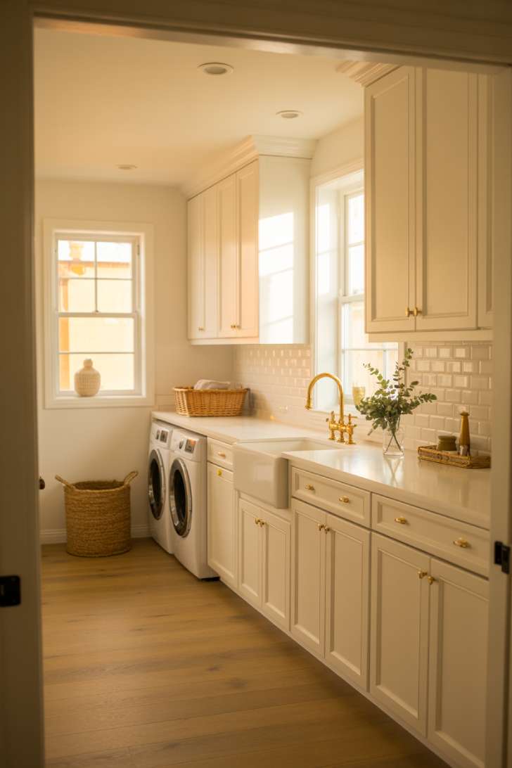 A white laundry room