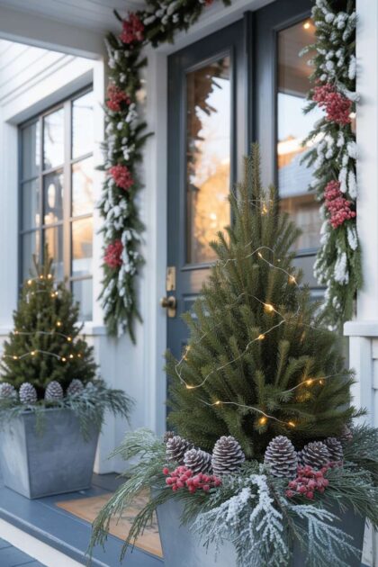 A winyer porch decor