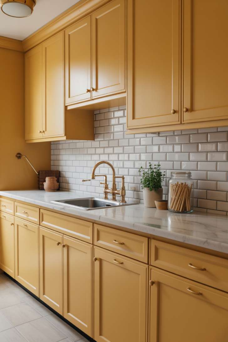 yellow laundry room 1 From mustard cabinets to butter yellow walls — these laundry room color ideas prove yellow belongs here