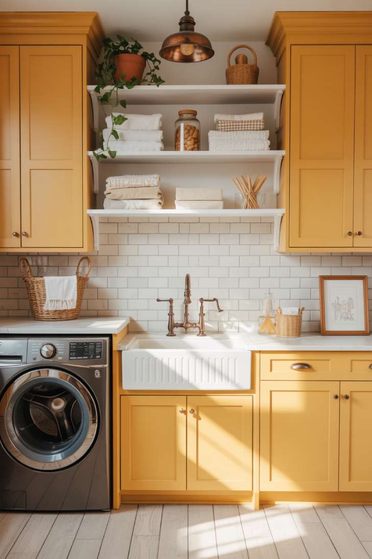 Simple Spaces 11 A yellow laundry room